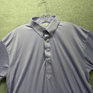 Collars & Co Dress Collar Polo Shirt Mens Large Purple Performance Stretch